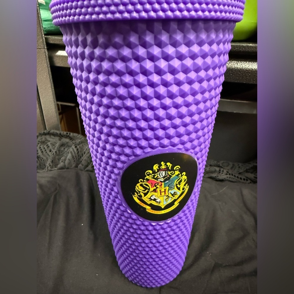 Harry Potter Purple Diamond Textured Tall Tumbler with Hogwarts Crest 32oz